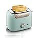 Toster na 2 kromki, kompaktowe tostery do chleba z 6 ustawieniami brązowienia Obudowa ze stali nierdzewnej, wyjmowana tacka na okruchy, niebieski, różowy (kolor: niebieski) (niebieski)