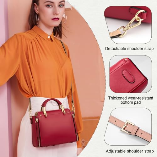 FOXLOVER Crossbody Bags for Women Satchel Handbags Medium Size Women's Top-Handle Shoulder Handbag with Zipper Pocket4