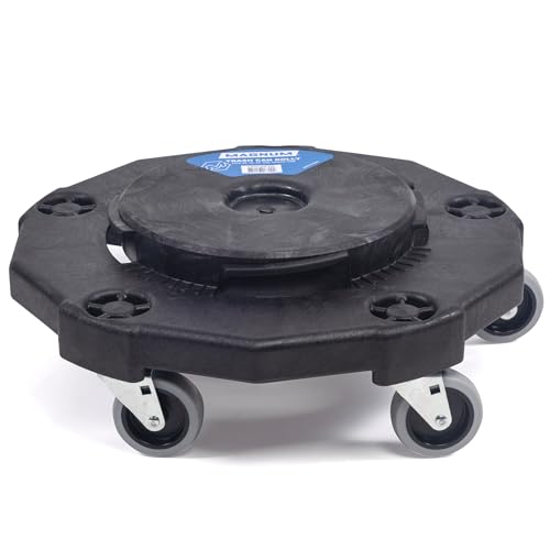 MAGNUM TOOL Trash Can Dolly with Wheels, Heavy Duty Universal Design for 20, 32, 44, & 55 Gallon Trash Cans, Quiet 3” Non-Marking Wheels & Casters for Handling and Rolling Garbage CATC-DG-HD (1-Pack)