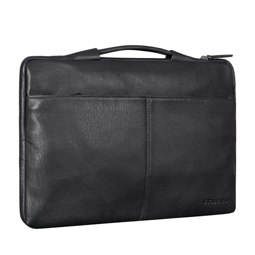 Sacoche ordinateur portable 15.6 pouces homme cuir noir STILORD