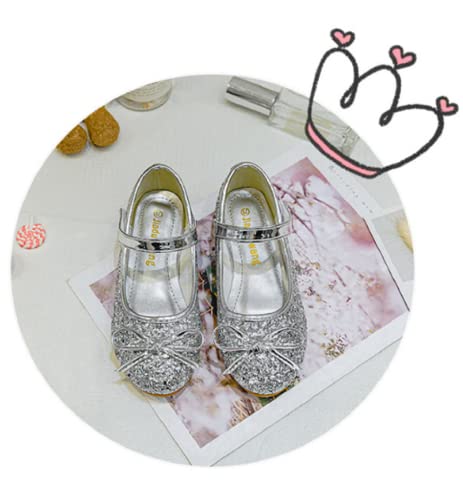 Chaussures de princesse ballerine talons bas paillettes filles - 3