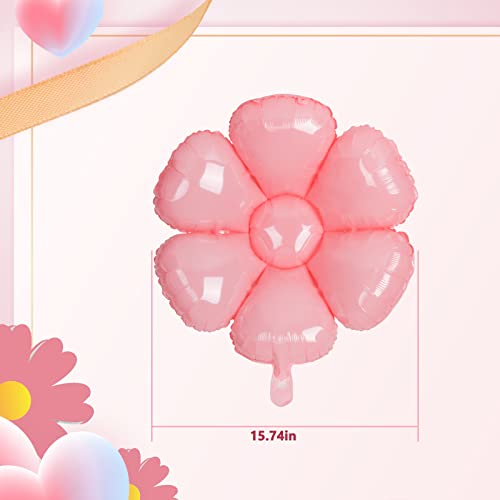 10Pcs Birthday Daisy Balloons Party Decorations Pink Flower Floral Aluminum Foil Balloons Decor Supplies For Birthday, Baby Shower, Wedding #TOP1