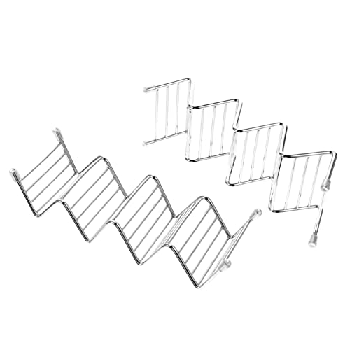 2 Pcs 1 Set Burrito Stainless Steel Rack Burrito Holders Wave-shaped Taco Holders Wear-resistant Taco Holders Rust-proof Taco Racks Taco Display Holders Taco Display Racks