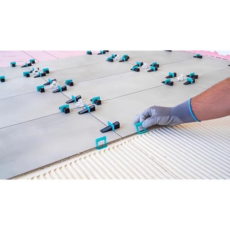 Peygran Tile Leveling System Clip 3 mm 1/8 (200-pack) DIY Tiles Leveler Spacers, Tile Leveling System for Professional Ceramic Tile and Stone Installation (3mm 1/8 Pack of 400)