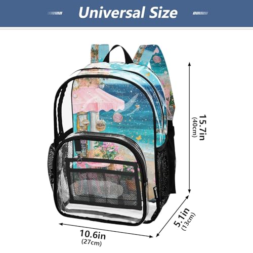 Beach Colloge Coffee Store Clear Backpack Clear Book Bag For Teen Girls Transparent Seethrough PVC Backpacks4