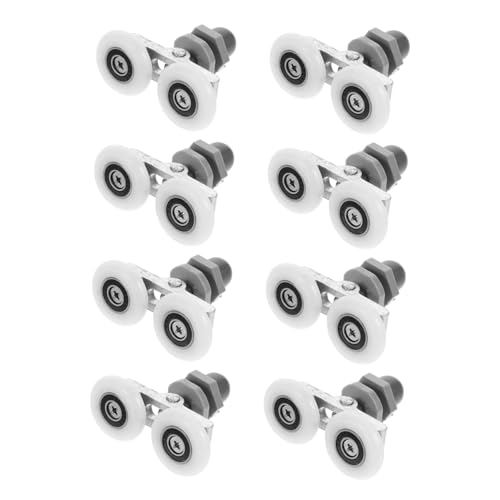 Gatuida 8 pezzi Rotelle Doppie per Porta Doccia in Vetro Design Vintage Scorrimento Fluido con Doppia Ruota Oscillante Accessori Durevoli per Porte Scorrevoli Bagno Compatibili con Vari
