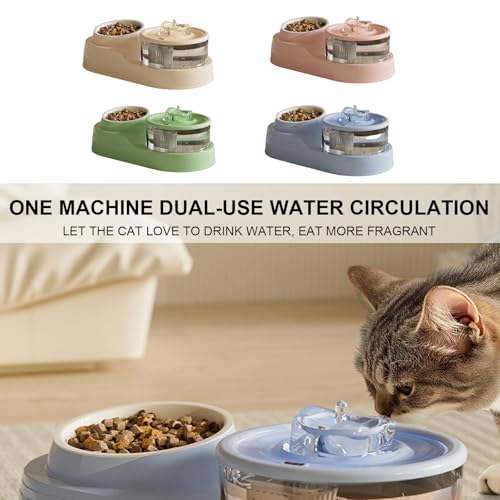 Fuente de agua automática para mascotas con comedero miniatura 2