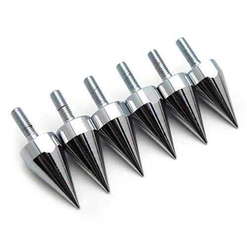 Httmt Mt218-002-Sr (6 Pcs) Universal Silver Spike Bolts Compatible With Windscreen Fairings License Plate #TOP2