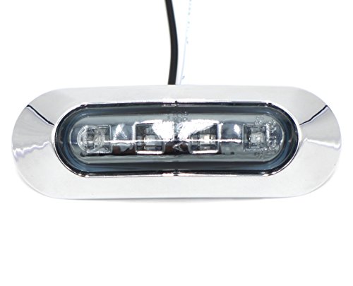 10 Pcs Tmh 3.6 Inch Submersible 4 Led Smoked Lens Red & Amber Side Led Marker ( 5 + 5 ) 10-30V Dc , Truck Trailer Marker Lights, Marker Light Amber, Rear Side Marker Light, Boat Cab Rv #TOP3