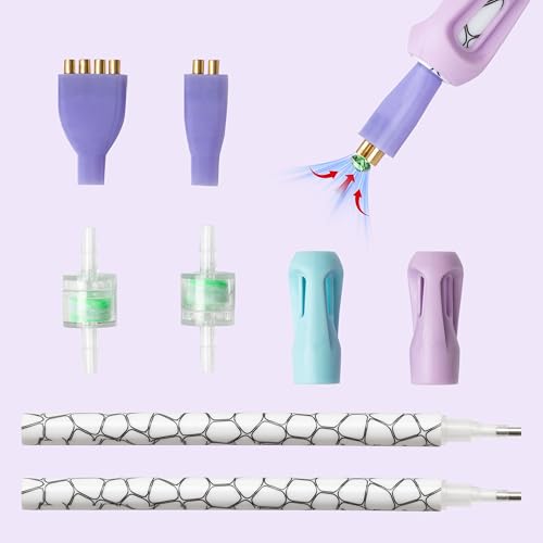 Ergonomic Diamond Painting Pen with 4 Tips, 11-Piece 5D Dotting Pen Kit with Accessories, Ideal Tool for Beginners, Suitable for Diamond Art and Nail DIY