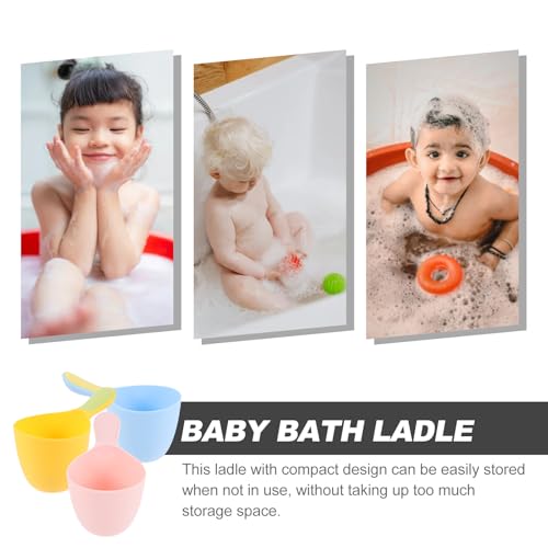 Image of 3pcs baby water scoop shampoo ladle bathing water ladles bath dipper water scoop ladle shampoo rinse cup hair bath rinse cup bath spoon take a bath shampoo spoon plastic child