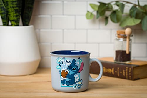 Silver Buffalo Lilo And Stitch Aloha Coconut Frame Ceramic Camper-Style Coffee Mug, 20 Ounces #TOP4