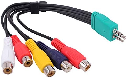 Yeworth Replacement for Samsung TV Component Adapter, 0.3m 3.5mm Male 2.5mm Male to 5RCA Female Plug Audio Video AV Adapter Cable Cord Compatible Samsung LED LCD TV BN39-01154W