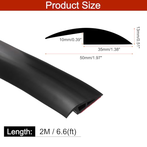 QUARKZMAN Bodenübergangsleiste Selbstklebend, 2m/6,6ft Laminat Türübergangsleisten Teppichkantenleiste für Teppichtüren zur Überbrückung von Bodenlücken Passend für 10mm Höhe, Schwarz