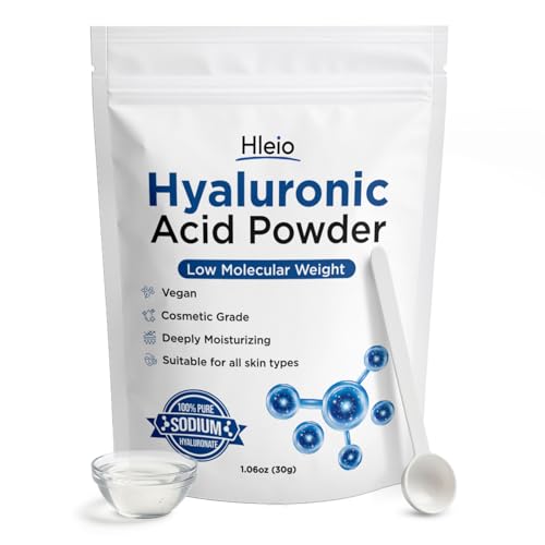 Pure Hyaluronic Acid Powder for Skin & Face Hyaluronic Acid Serum Powder Low Molecular Weight DIY Serums for Deep Penetration and Organic Skin & Body Hydration Acido Hialuronico para la cara