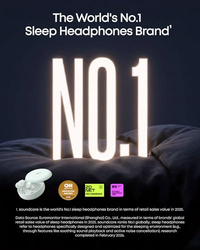 Image of Soundcore Sleep A30 by Anker Sleep Earbuds, Smart Active Noise Cancelling Sleep Headphones, Adaptive Snore-Masking System, Ultra-Comfort for Side Sleepers, 45H Playtime