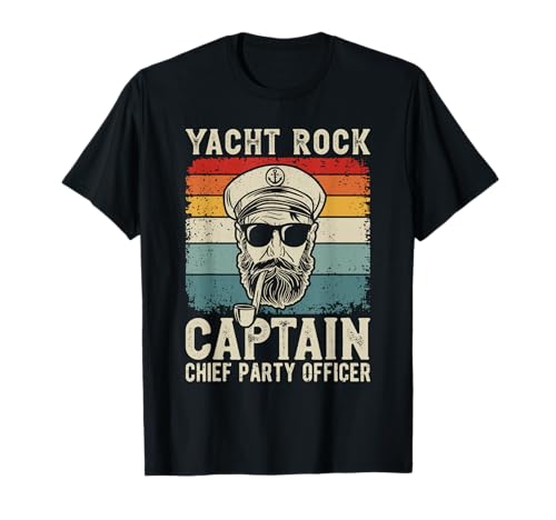 Yacht Rock Captain Pontoon Boat Party Sailor Boating T-Shirt