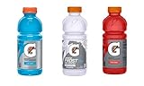 GATORAD-E Thirst Quencher Variety Pack - 1x Glacier Cherry Freeze | 1x Fruit Punch | 1x Cool Blue Raspberry - 591ml (3 Pack)- USA