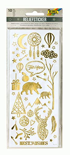 folia Relief Christmas II 12911 High-Quality Stickers 10 Sheets Approx. 10 x 24 cm Assorted Designs Ideal for Decorating Greeting Cards Crafts and Scrapbooking