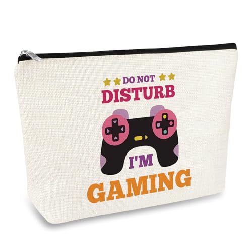 Gamer Gifts for Women Makeup Bag Video Game Gaming Gifts for Gamer Teen Girls Game Lovers Sister Friends Niece Birthday Graduation Gift Gaming Themed Cosmetic Bag Zipper Travel Toiletry Pouch