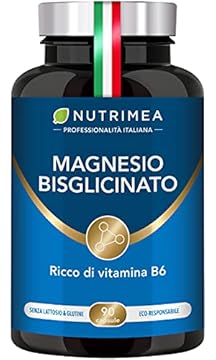 Magnesio Bisglicinato | Forma Chelata | Con Vitamina B6 | Contro Stress e Affaticamento | Dolori Muscolari | Elevata Biodisponibilità | 90 Capsule Vegetali