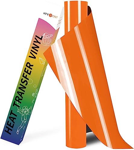 HTVRONT HTV Heat Transfer Vinyl - 12' x 8ft Orange HTV Vinyl for T...
