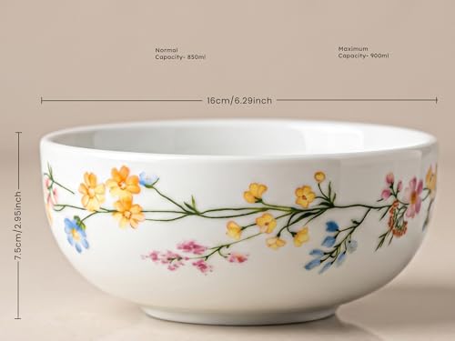 Image of Bodhi House Premium Porcelain Dinner Set 14 Pieces Serving for 6 | Floral Vine Design | Microwave & Dishwasher Safe | Crockery Set | Dinnerware Set for Home, Dining, Kitchen & Gifting