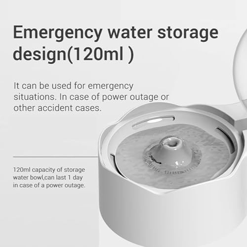 Fuente automática de agua para gatos 2.3L plástico blanco miniatura 4