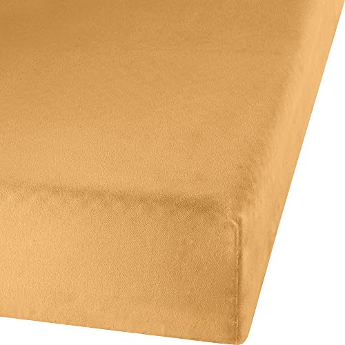 Erwin Müller Spannbettlaken, Spannbetttuch Erlangen Fein-Biber apricot Größe 90x190 - 100x200 cm - warm und kuschelig, bügelfrei, mit Rundumgummi (weitere Farben,Größen)