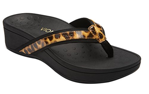 Vionic Women's High Tide Platform Sandal (10, Tan Leopard)