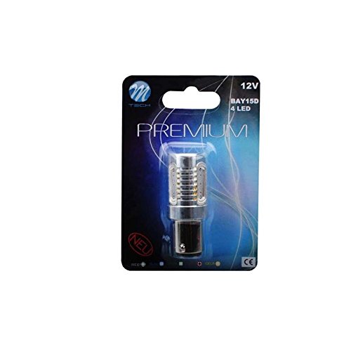 LED BAY15D 6W M-Tech LBX502R ampoule automobile à haute efficacité énergétique 12V