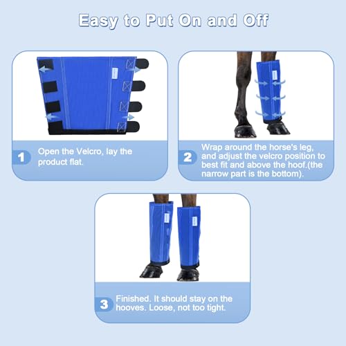 Image of Horse Fly Boots Set of 4, Fly Boots for Horses, Leggings for Horses, Reduce-Stomping, Breathable Mesh, Loose Fitting, Stay Up Not Sag, No Rub