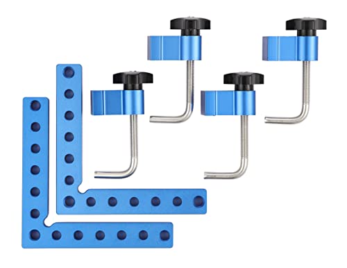 KARSOBLEI Update Clamping Squares 5-1/2" x 5-1/2" 90 Degree Squares Right Angle Clamps Woodpecker Corner Clamps for Woodworking Blue