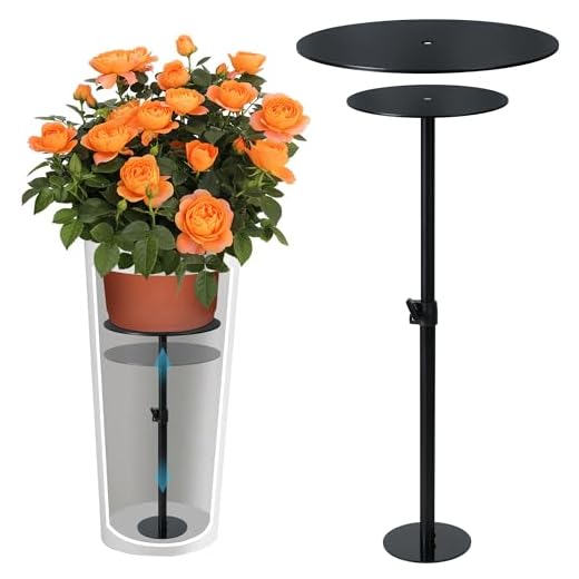 Adjustable Plant Risers for Inside Pots, 17-31" Rise Planter Insert Filler for Large Pots, Plant Lift Inserts Pot Risers for Indoor Outdoor Tall Taper Planter Container (6" 8" 10" Base Top, Set of 1)
