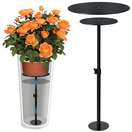 Adjustable Plant Risers for Inside Pots, 17-31" Rise Metal Planter Insert Filler for Large Pots, Plant Lift Pot Risers for Indoor Outdoor Tall Taper Planter Container (6" 8" 10" Base Top, Set of 1) by UYEDUJZ - Used condition - US$23.39