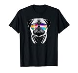 Trippy Pug Dog Wearing Music Equalizer Sunglasses T-Shirt