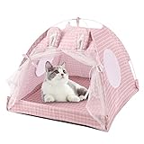 Tipi de gato, Tienda de campaña para cachorros con orejas de conejo, Cabaña para mascotas, casa para perros extraíble, cama para tienda de campaña para jugar al aire libre en interiores, nido Wukesify