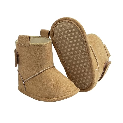 Image of Zoolar Infant Unisex Warm Fur Lining Soft Boots Baby Winter Ankle Non-Slip Rubber Texture Sole Toddler Winter Snow Crib Shoes