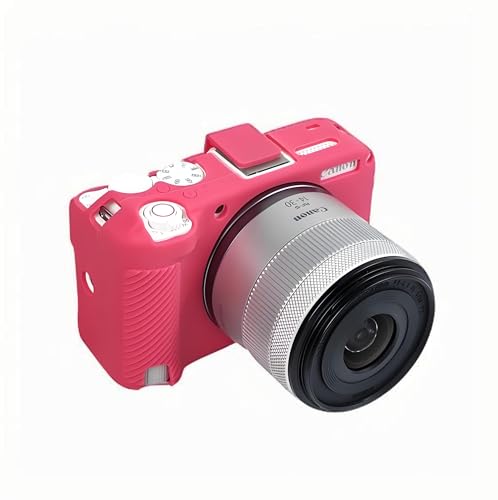 カメラソフトシリコンケース レッドカラー 滑らかな光沢のある質感 ラバーアーマー スキンボディカバー プロテクター ホットシューカバー付き Canon R50Vカメラ用