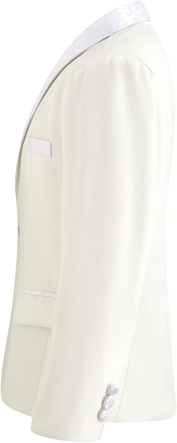 Boys Tuxedo Suit 3 Pieces Kids Formal Slim Fit Velvet Suits Set for Wedding Prom Party - Image 4