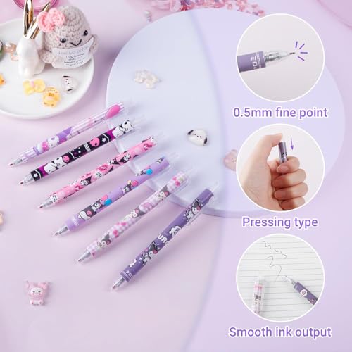 SKY-TOUCH Cute Kuromi School Supplies Stationery Gift Set, Including Gel Pens Notebook Pencil And Sticky Note for School Supplies Office Anime Gifts for Girls