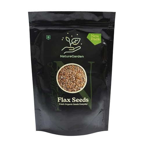 Image of NatureGarden Chia Seeds & Flax Seeds Combo 1kg Pack (500g Each) | Raw Natural Superfood | High Fiber Omega-3 Protein | Weight Loss Diet Food | Hair Growth Heart Health | Vegan Gluten-Free Skin Support
