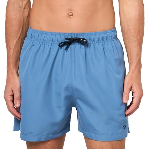 Emporio Armani Mid Boxer Maillot de Bain Homme Bleu Marine en Tissu Technique Premium