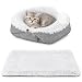 2 in 1 Katzenbett Flauschig Katzenkissen - Katzenkörbchen Waschbar, 60 x 50 cm Cat Bed, Katzen Bettchen丨Haustierbett für Katze, Kleine Hunde und Kleine Haustiere (Grau, Leichtgewichtige Version)