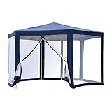 ✅Starke Konstruktion – Dieser hochwertige Gartenpavillon wird von einem soliden, pulverbeschichteten Metallgestell unterstützt und besitzt daher hohe Stabilität und Standfestigkeit.