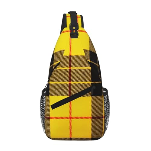 Sac à dos poitrine imprimé écossais pour homme sacoche tendance