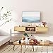 IBUYKE Modern Rattan Floating TV Stand with Doors,Wall Mounted TV Shelf for TVs up to 55 Inches,Media Console Entertainment Center for Under TV Storage Cabinet for Living Room Bedroom,Natural UWST012N