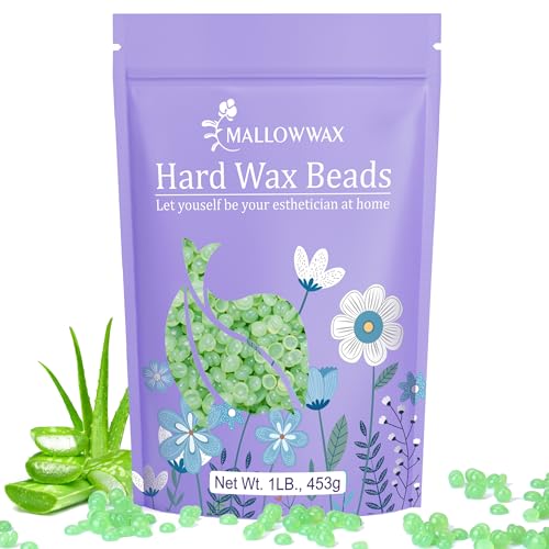 Image of Mallowwax 1LB Aloe Hard Wax Beads, Hair Removal Wax for Full Body, Face