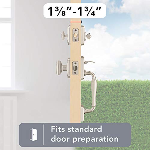 Baldwin Wesley, Front Entry Handleset With Interior Knob, Featuring Smartkey Deadbolt Re-Key Technology And Microban Protection, In Satin Nickel #TOP4