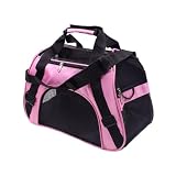 LIXSAZSE Transportín portátil para Mascotas Que Dura Mucho Tiempo, Adecuado para Diario, Bolsa para Perros de Gran Capacidad, Bolso de poliéster para Perros y Gatos, Rosa, S